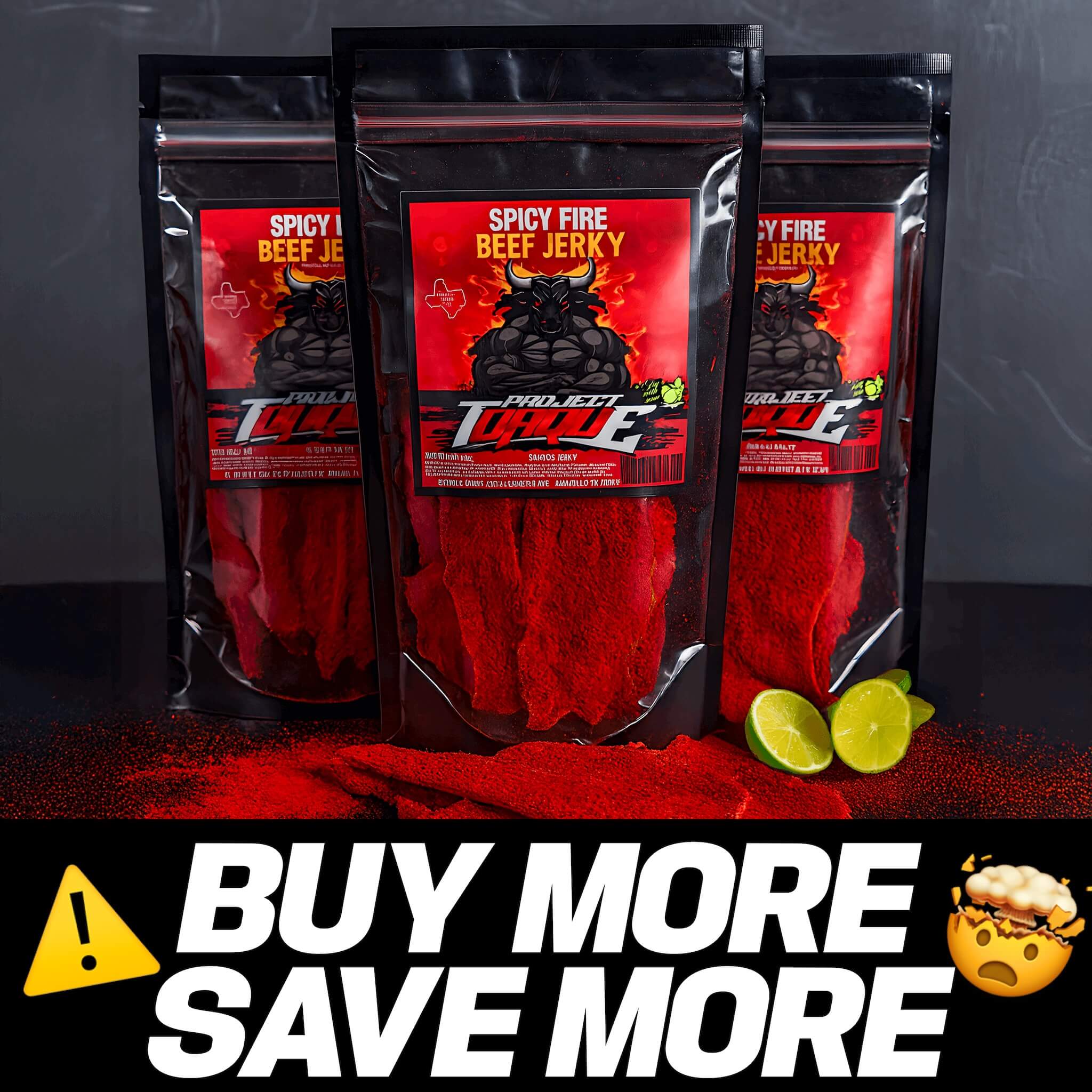 SPICY FIRE BEEF JERKY – 3 PACK BUNDLE - Image 2
